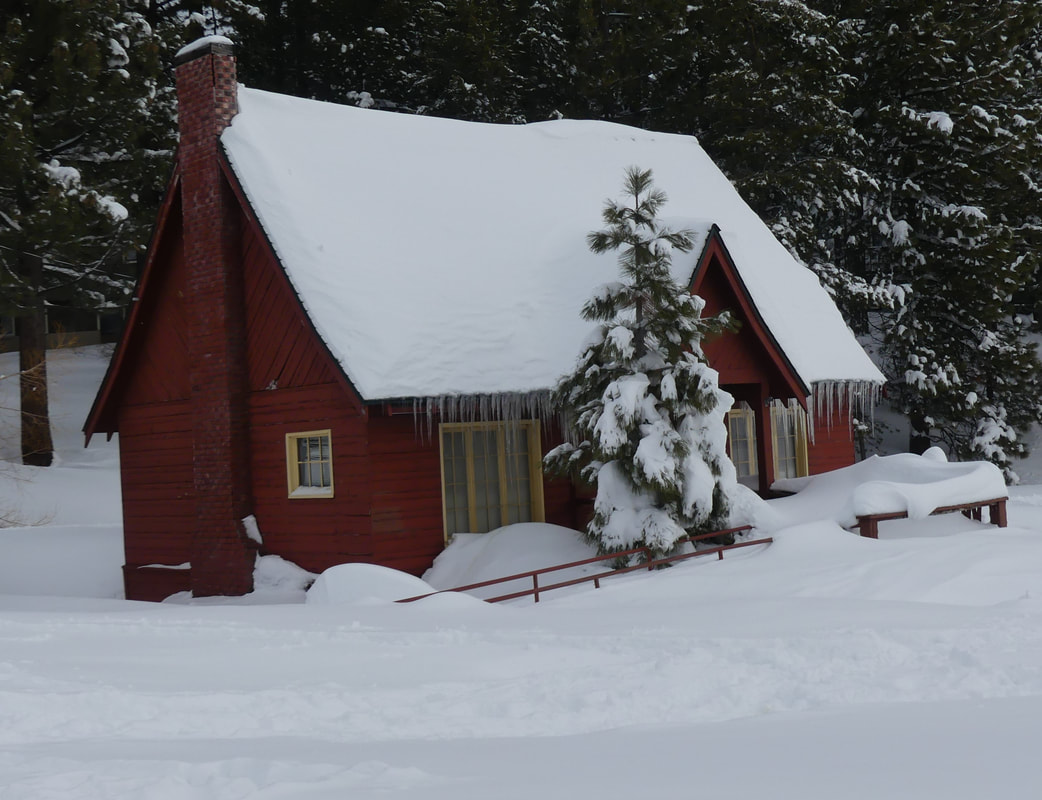 Joseph Research Library Cabin in snow March 30, 2023